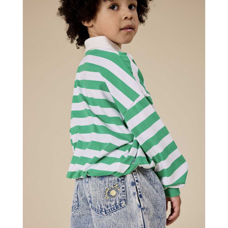 Goldie + Ace Wide Stripe Relaxed Rugby Sweat Top 3-5Y image number 2